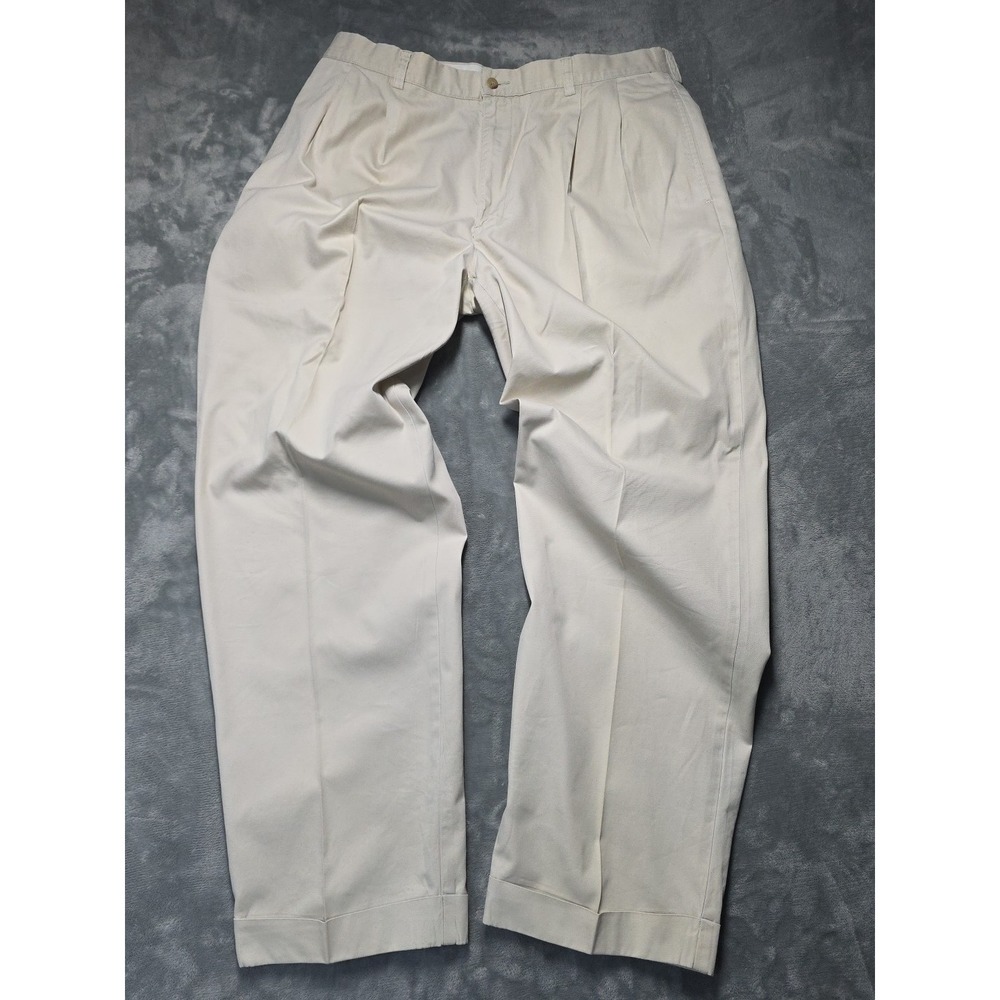 Vintage Polo Ralph Lauren Pleated Cuffed Khaki Pants 36x30 Y2K 90's Street
